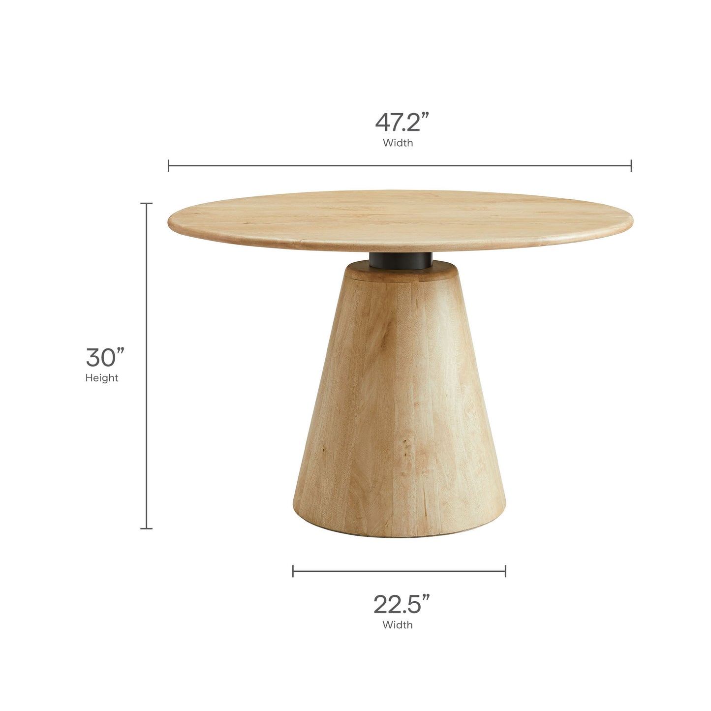 Sabelle 47" Round Wood Dining Table by Modway EEI-7343 FredCo