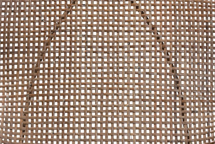 Sabelle Japandi Greywashed Rattan and Black Metal 2-Piece Dining Chair Set FredCo