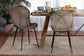 Sabelle Japandi Greywashed Rattan and Black Metal 2-Piece Dining Chair Set FredCo