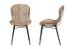 Sabelle Japandi Greywashed Rattan and Black Metal 2-Piece Dining Chair Set FredCo