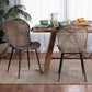 Sabelle Japandi Greywashed Rattan and Black Metal 2-Piece Dining Chair Set FredCo