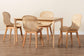 Sabelle Japandi Natural Brown Mahogany Wood and Rattan 5-Piece Dining Set FredCo