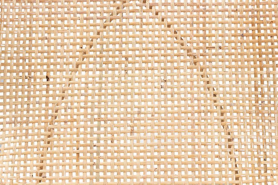 Sabelle Japandi Natural Brown Mahogany Wood and Rattan 5-Piece Dining Set FredCo