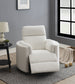 Sagen Beige Boucle Glider Recliner with Swivel FredCo