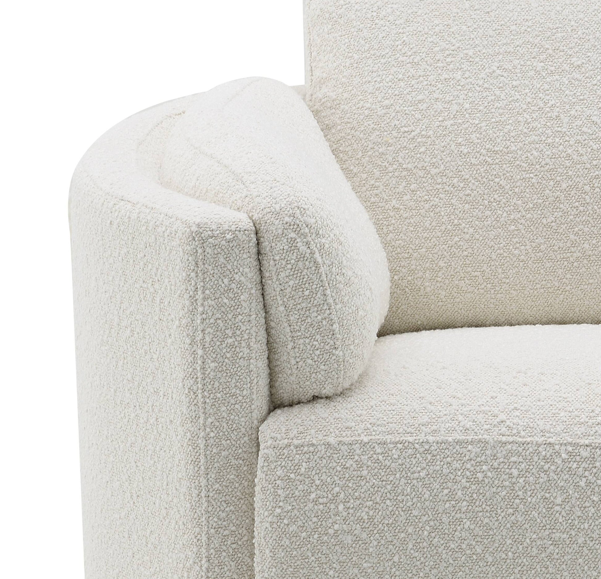 Sagen Beige Boucle Glider Recliner with Swivel FredCo