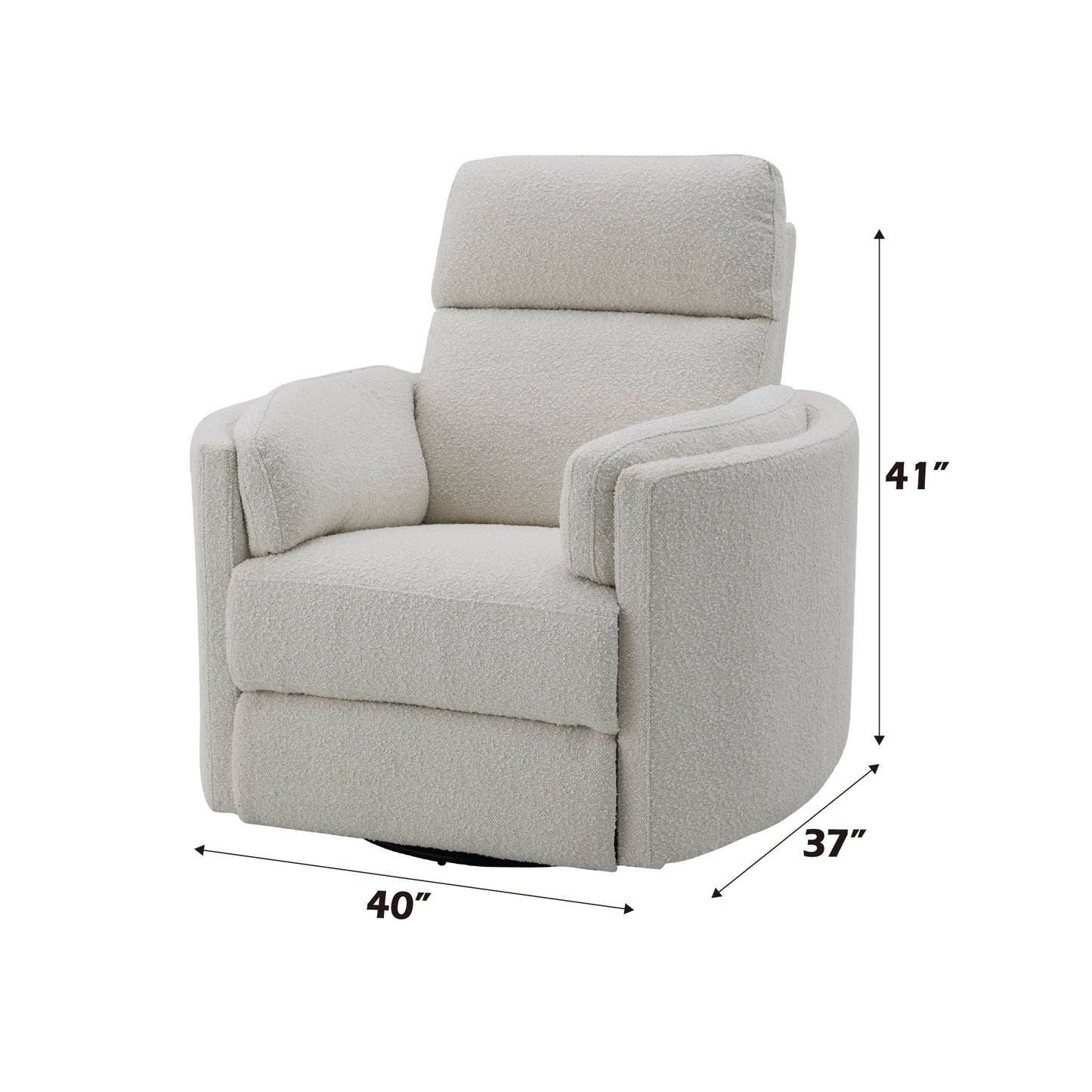 Sagen Beige Boucle Glider Recliner with Swivel FredCo
