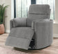Sagen Charcoal Chenille Glider Recliner with Swivel FredCo