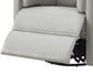 Sagen Gray Faux Leather Glider Recliner with Swivel FredCo