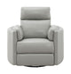 Sagen Gray Faux Leather Glider Recliner with Swivel FredCo