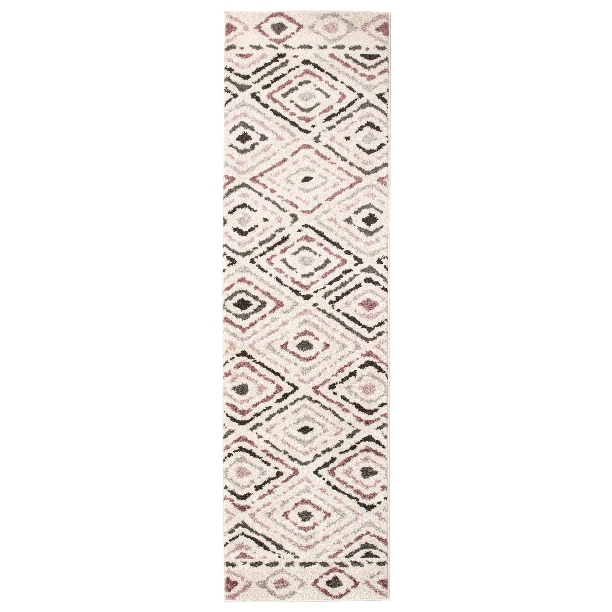 Sahara Traditional Tribal Diamond Pattern Sorbet Rug FredCo