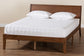 Salvatore Mid-Century Modern Walnut Brown Finished Wood King Size Platform Bed FredCo