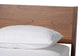 Salvatore Mid-Century Modern Walnut Brown Finished Wood King Size Platform Bed FredCo