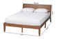 Salvatore Mid-Century Modern Walnut Brown Finished Wood Queen Size Platform Bed FredCo