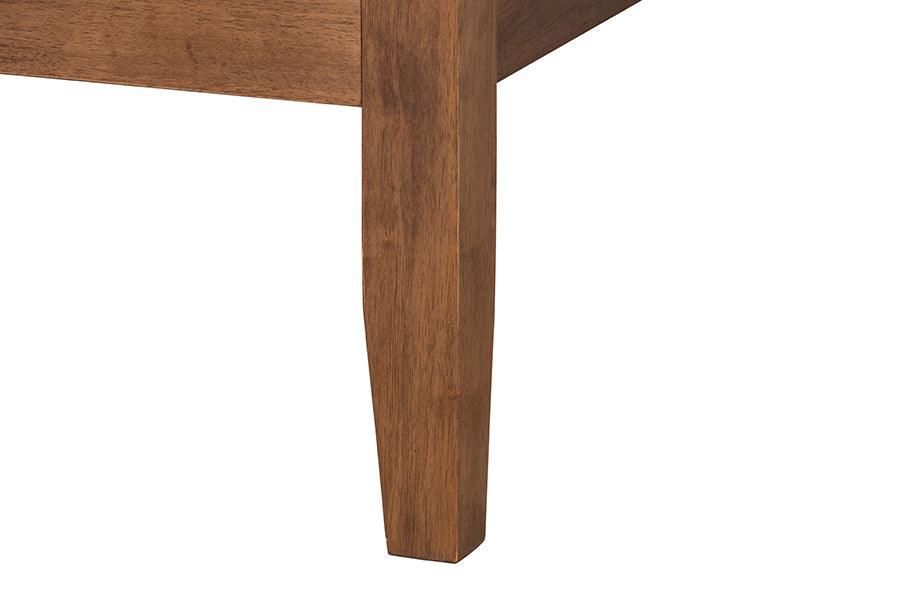 Salvatore Mid-Century Modern Walnut Brown Finished Wood Queen Size Platform Bed FredCo