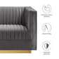 Sanguine 5-Piece Channel Tufted Performance Velvet Right-Facing Modular Sectional Sofa by Modway FredCo