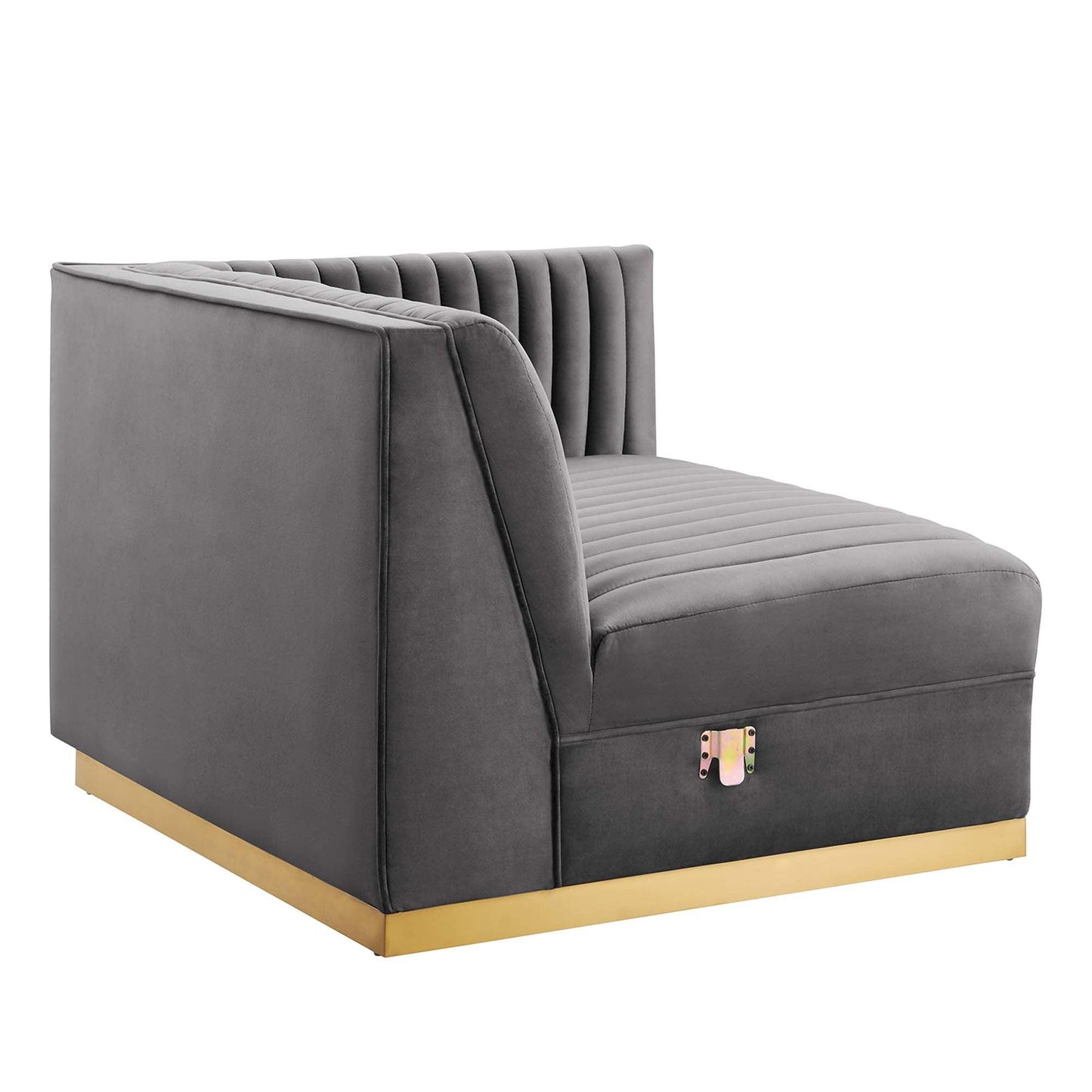 Sanguine 5-Piece Channel Tufted Performance Velvet Right-Facing Modular Sectional Sofa by Modway FredCo