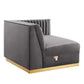 Sanguine 5-Piece Channel Tufted Performance Velvet Right-Facing Modular Sectional Sofa by Modway FredCo
