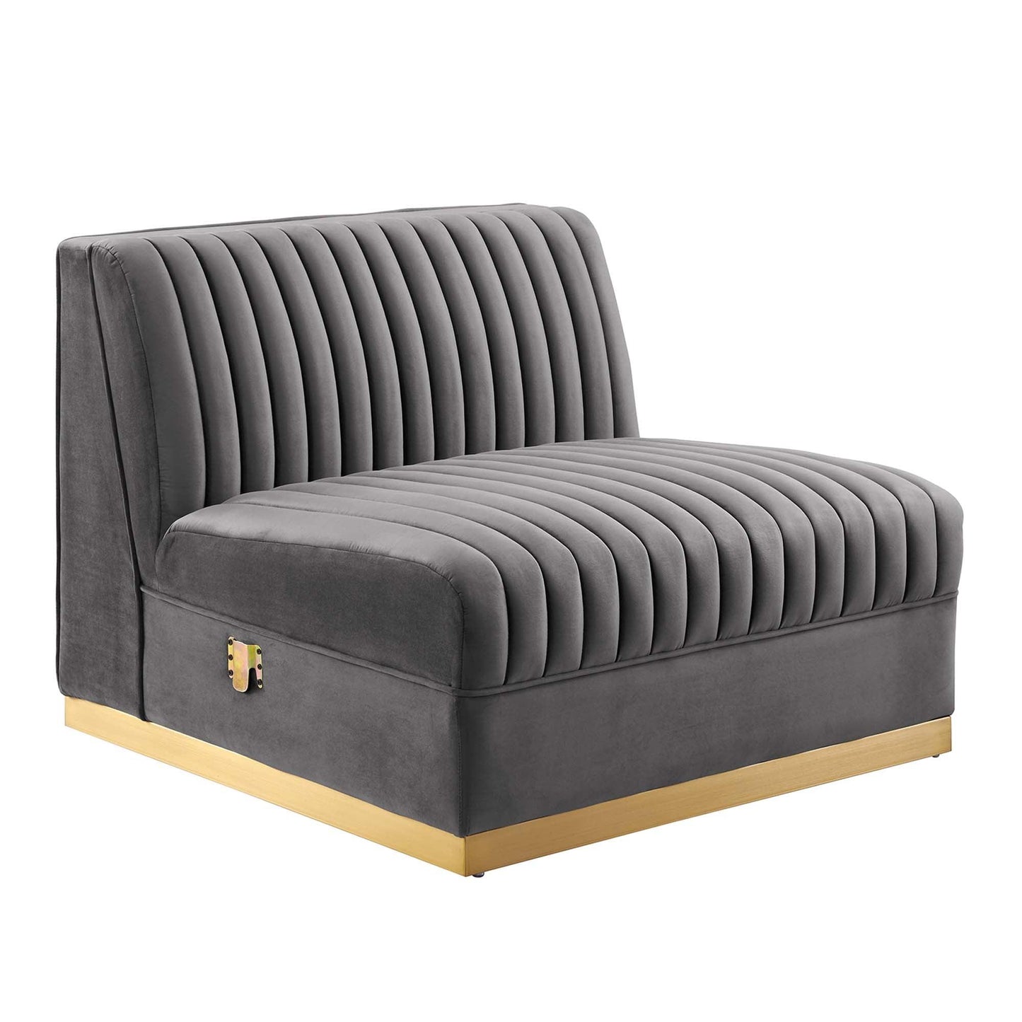 Sanguine 5-Piece Channel Tufted Performance Velvet Right-Facing Modular Sectional Sofa by Modway FredCo