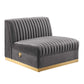 Sanguine 5-Piece Channel Tufted Performance Velvet Right-Facing Modular Sectional Sofa by Modway FredCo