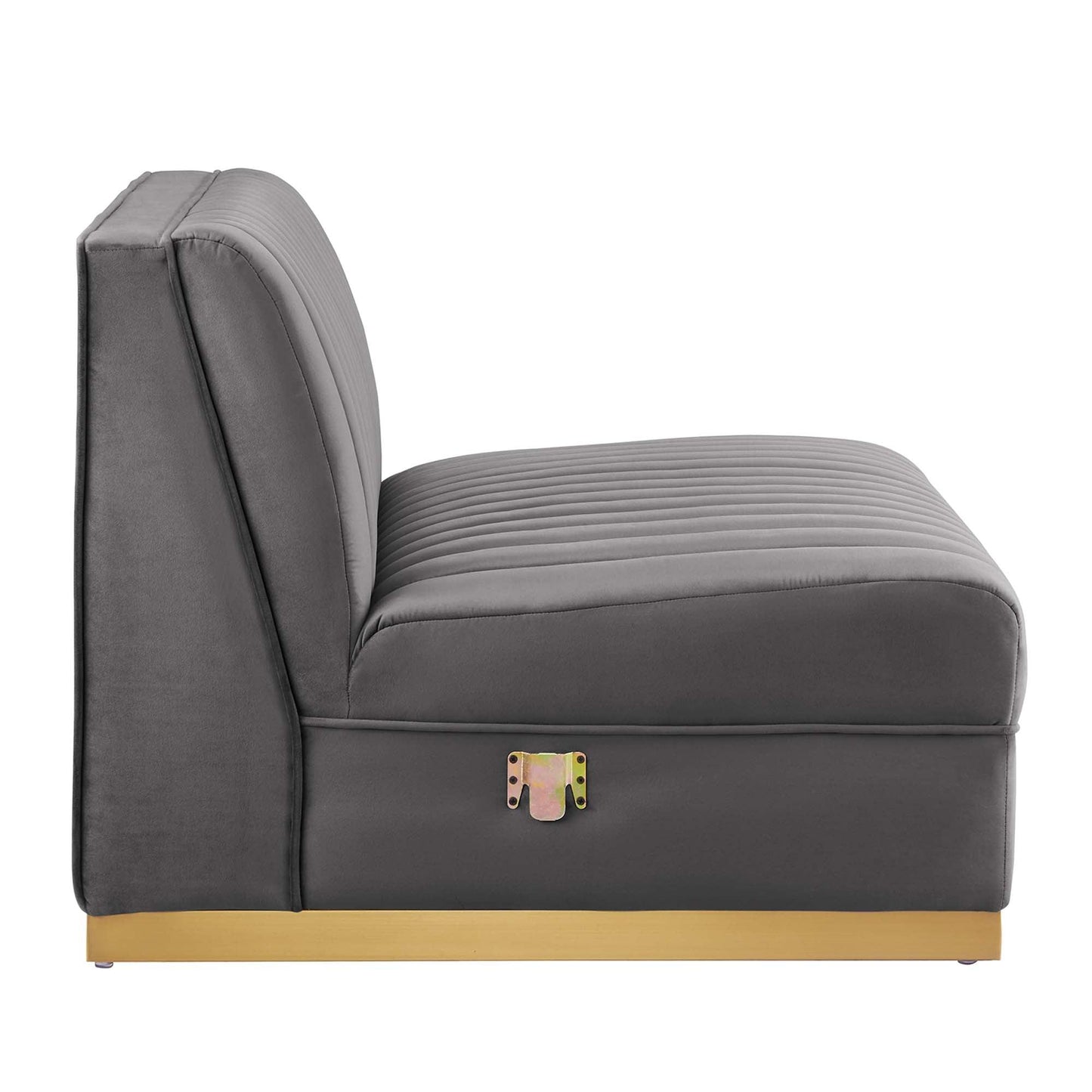 Sanguine 5-Piece Channel Tufted Performance Velvet Right-Facing Modular Sectional Sofa by Modway FredCo