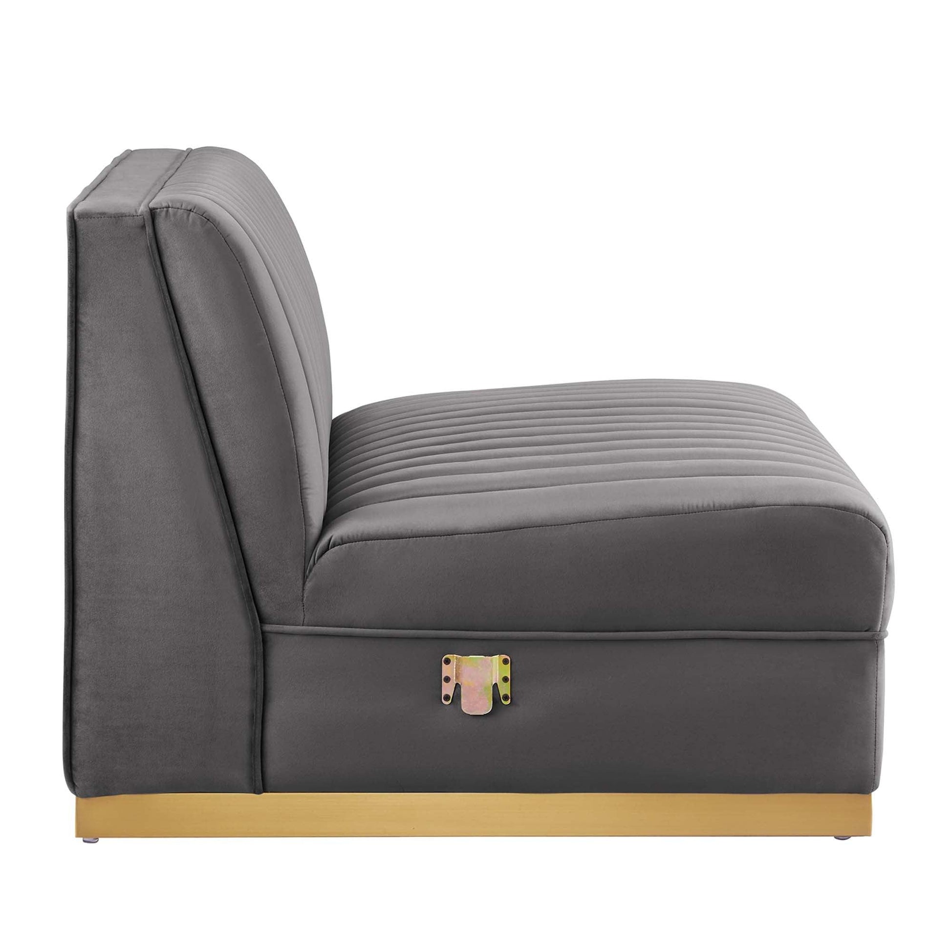 Sanguine 5-Piece Channel Tufted Performance Velvet Right-Facing Modular Sectional Sofa by Modway FredCo