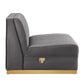 Sanguine 5-Piece Channel Tufted Performance Velvet Right-Facing Modular Sectional Sofa by Modway FredCo