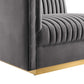 Sanguine 5-Piece Channel Tufted Performance Velvet Right-Facing Modular Sectional Sofa by Modway FredCo