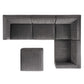 Sanguine 5-Piece Channel Tufted Performance Velvet Right-Facing Modular Sectional Sofa by Modway FredCo