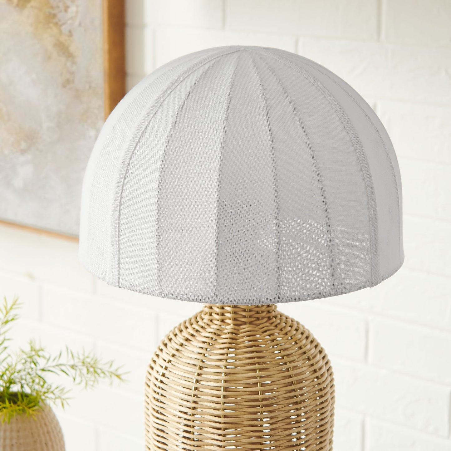 Santo Rattan Table Lamp With Dome Shade by Modway EEI-7186 FredCo