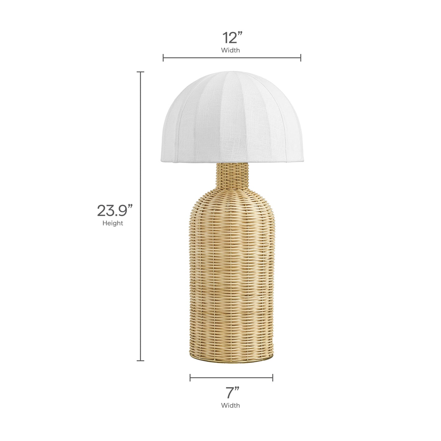 Santo Rattan Table Lamp With Dome Shade by Modway EEI-7186 FredCo