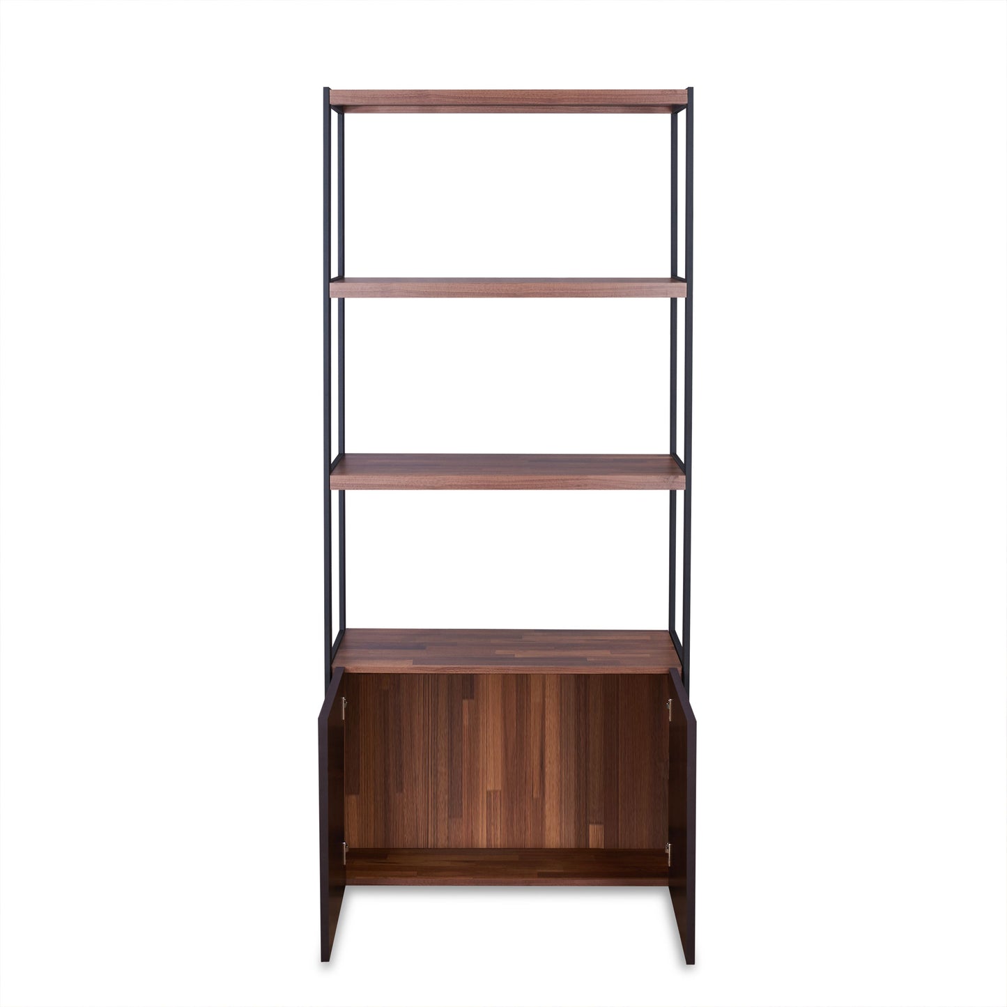 Sara Walnut & Sandy Black Finish Bookshelf FredCo