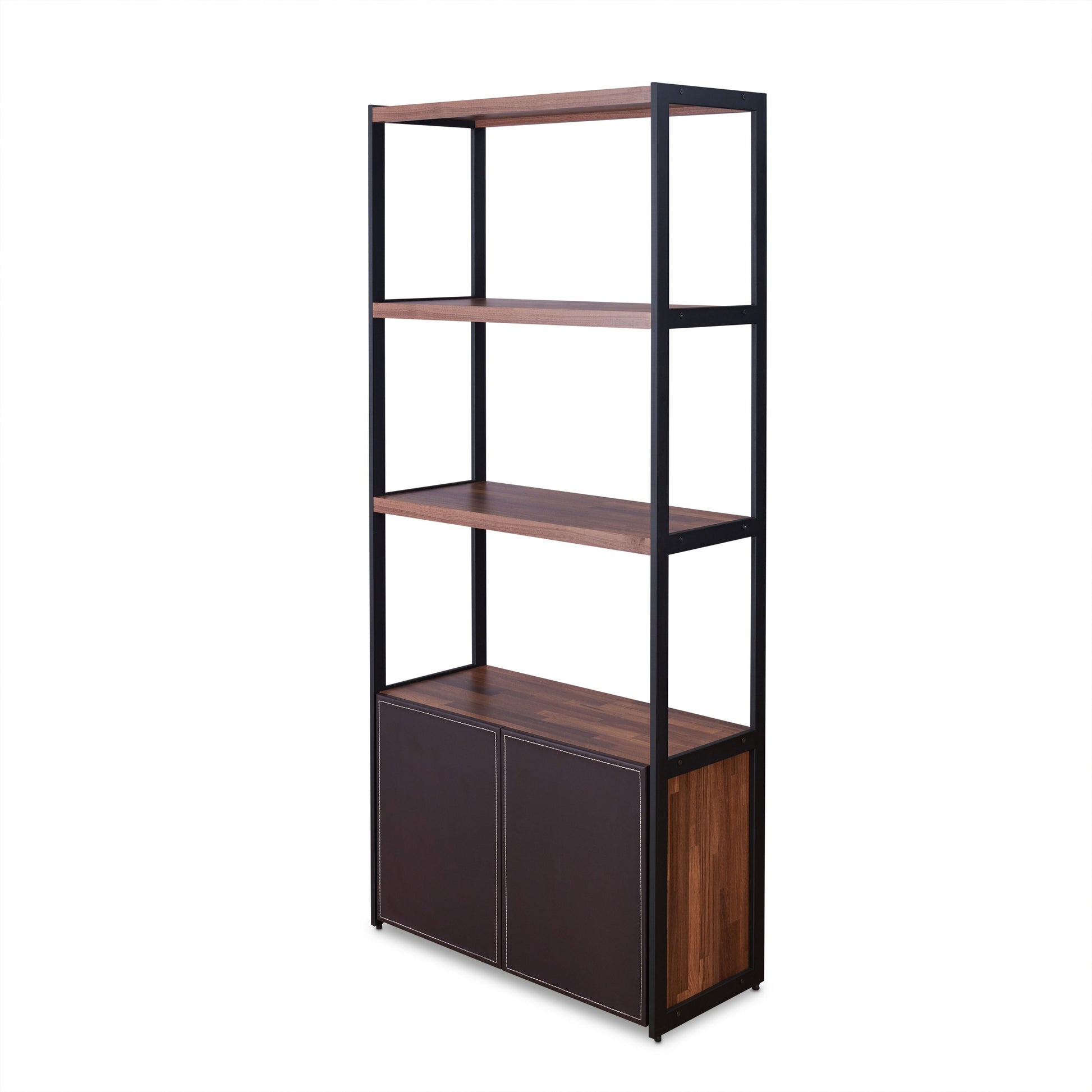 Sara Walnut & Sandy Black Finish Bookshelf FredCo