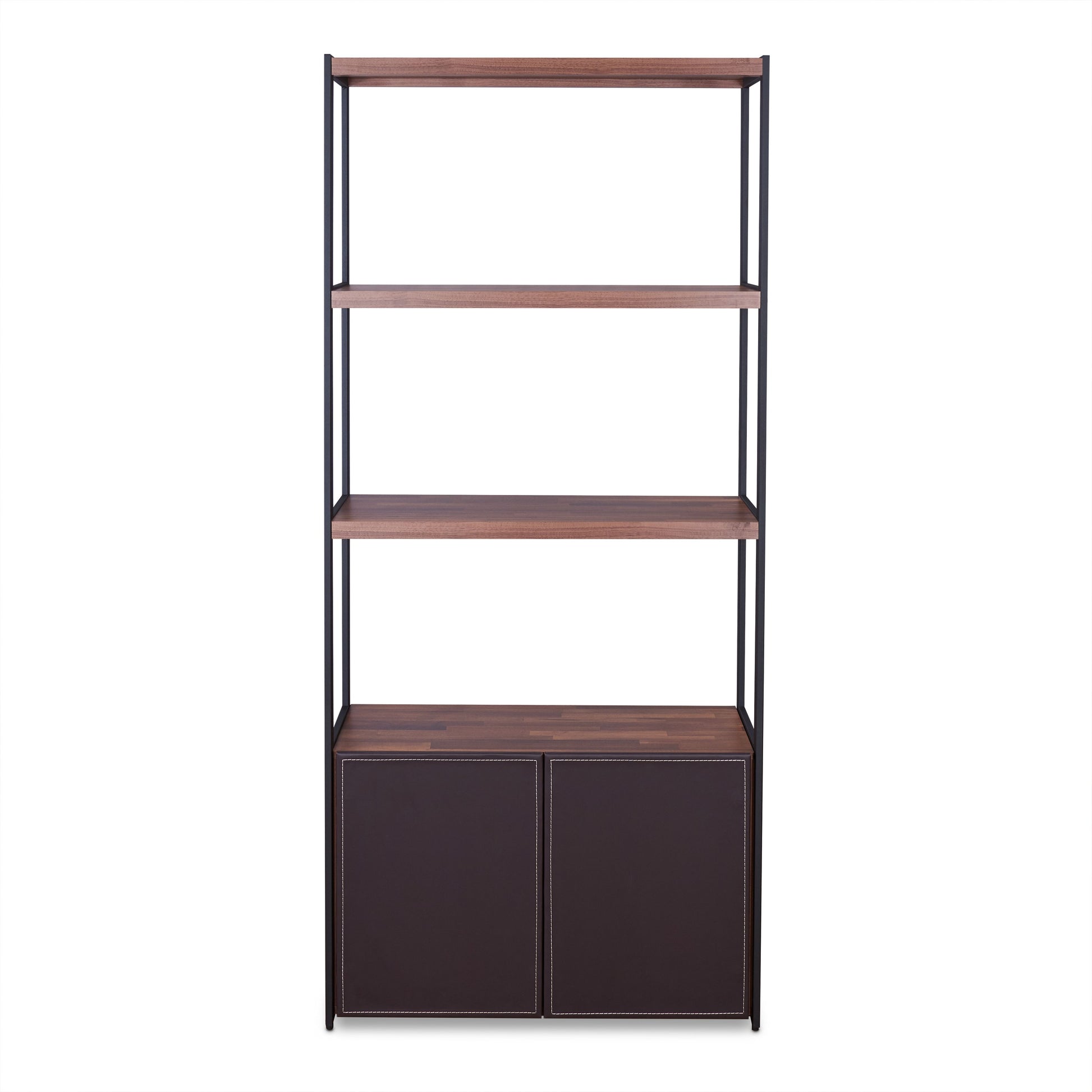 Sara Walnut & Sandy Black Finish Bookshelf FredCo