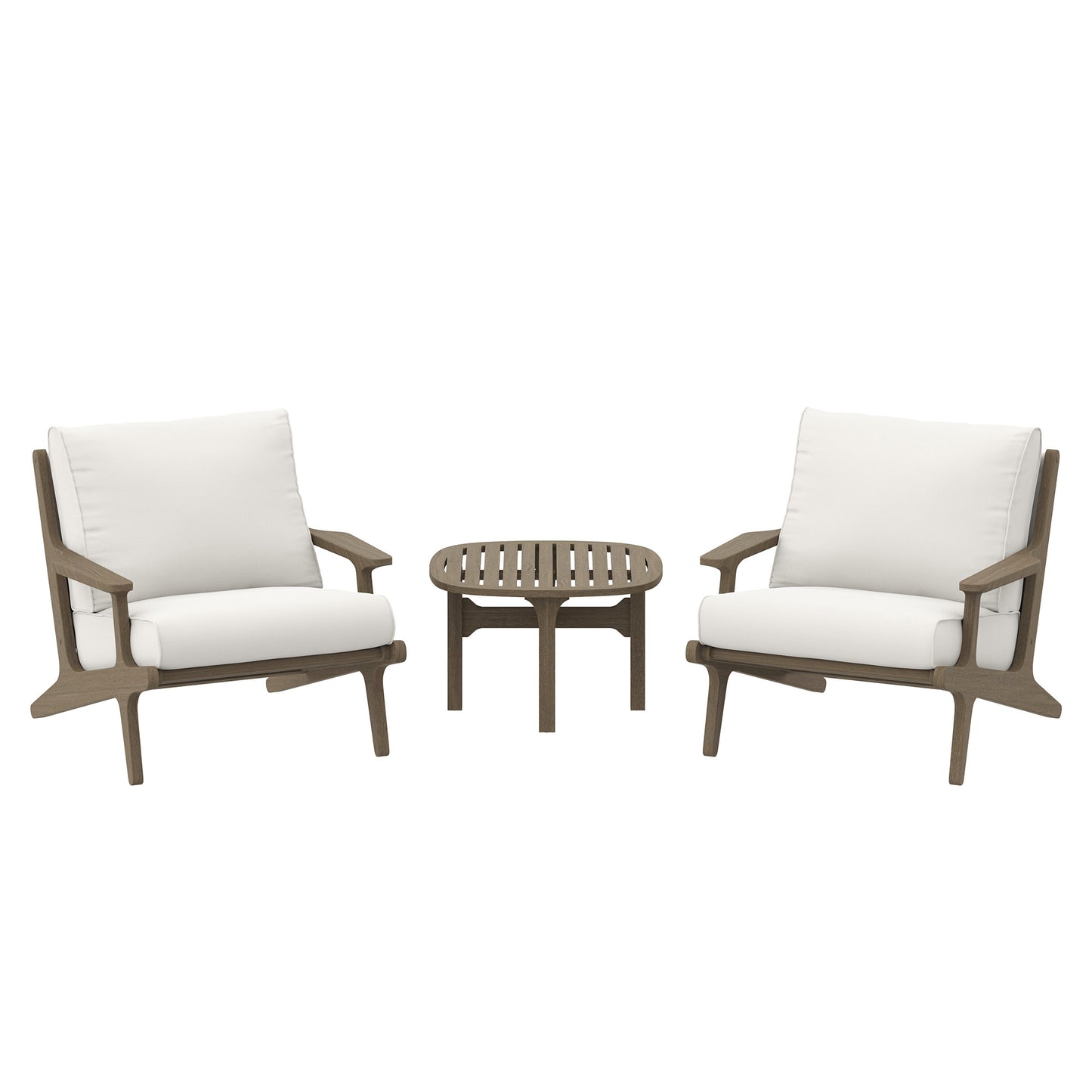 Saratoga 3-Piece Outdoor Patio Teak Wood Furniture Set with Lounge Chairs and Side Table by Modway EEI-7267 FredCo