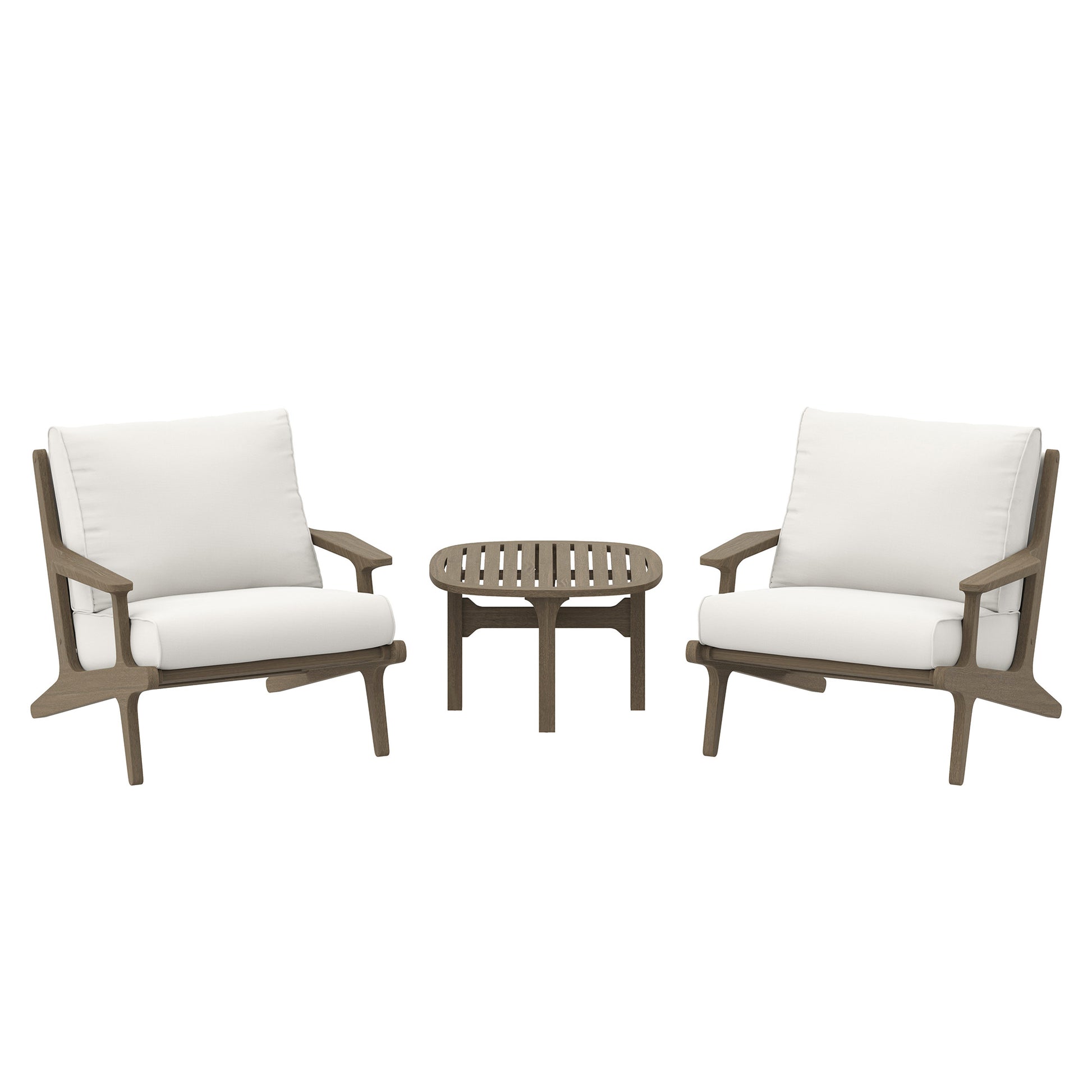 Saratoga 3-Piece Outdoor Patio Teak Wood Furniture Set with Lounge Chairs and Side Table by Modway EEI-7267 FredCo