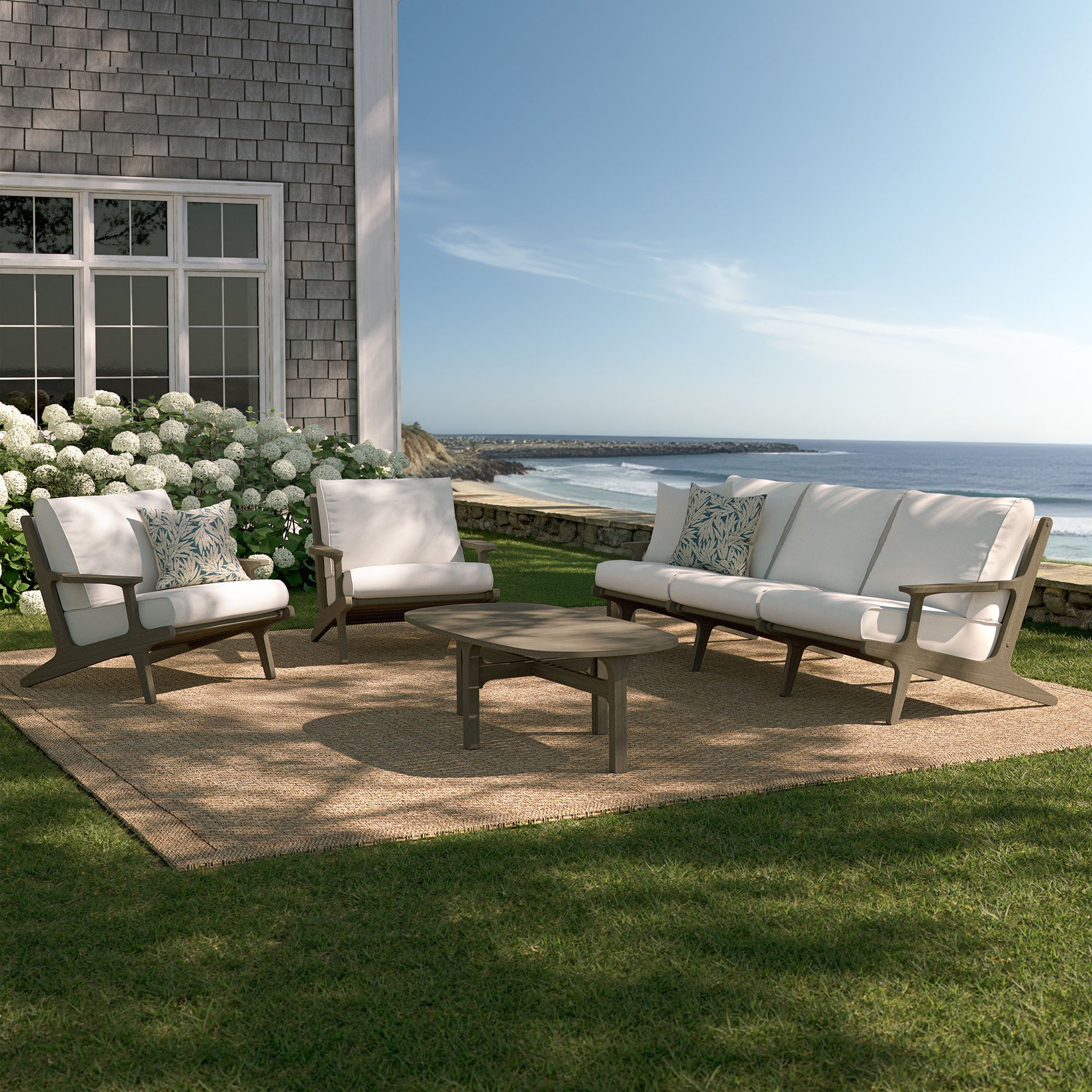 Saratoga 4-Piece Outdoor Patio Teak Wood Furniture Set by Modway EEI-7266 FredCo