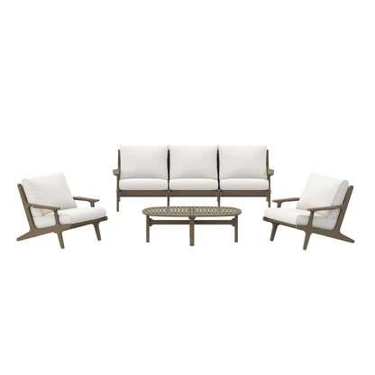Saratoga 4-Piece Outdoor Patio Teak Wood Furniture Set by Modway EEI-7266 FredCo