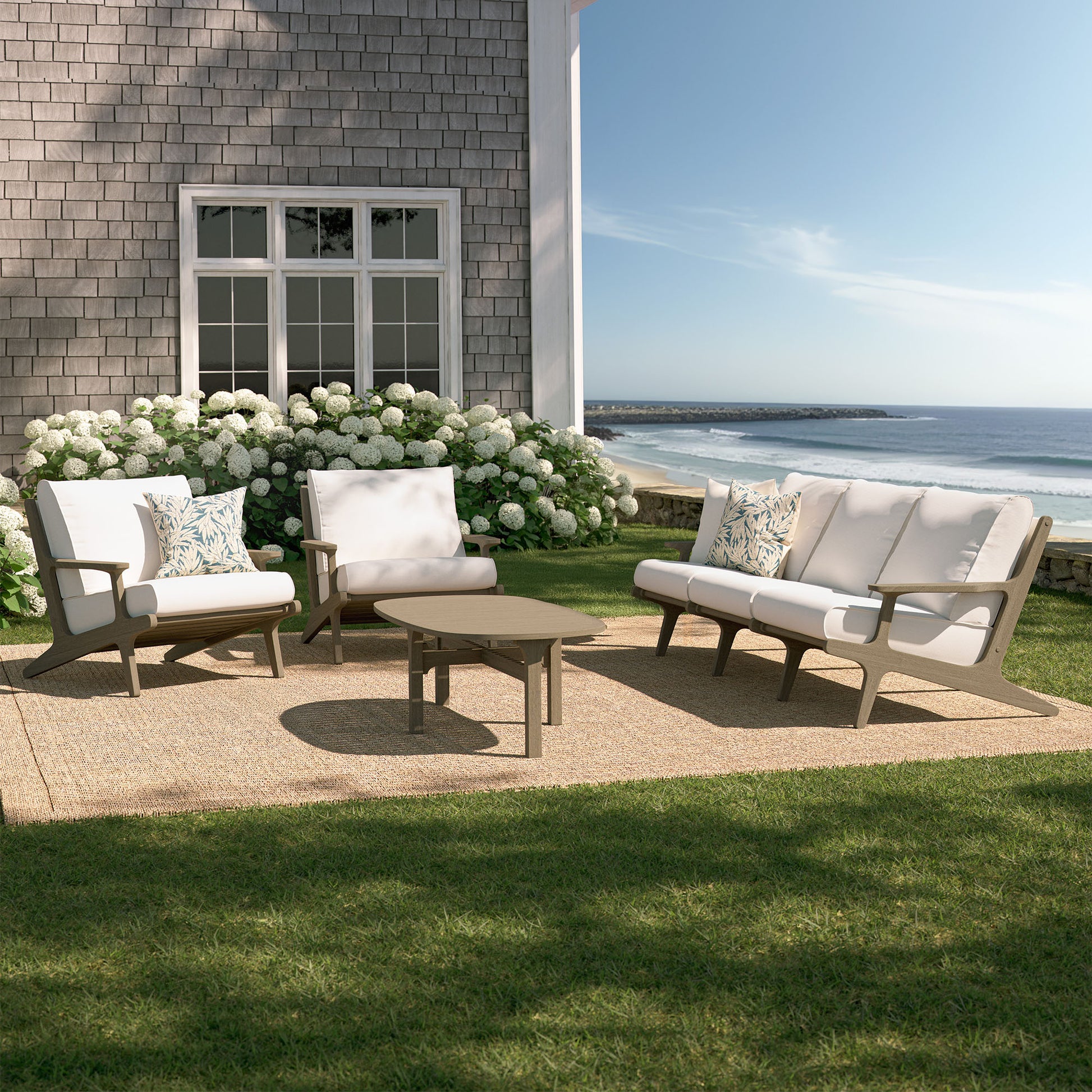 Saratoga 4-Piece Outdoor Patio Teak Wood Furniture Set by Modway EEI-7266 FredCo