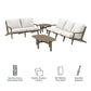 Saratoga 4-Piece Outdoor Patio Teak Wood Furniture Set by Modway EEI-7270 FredCo