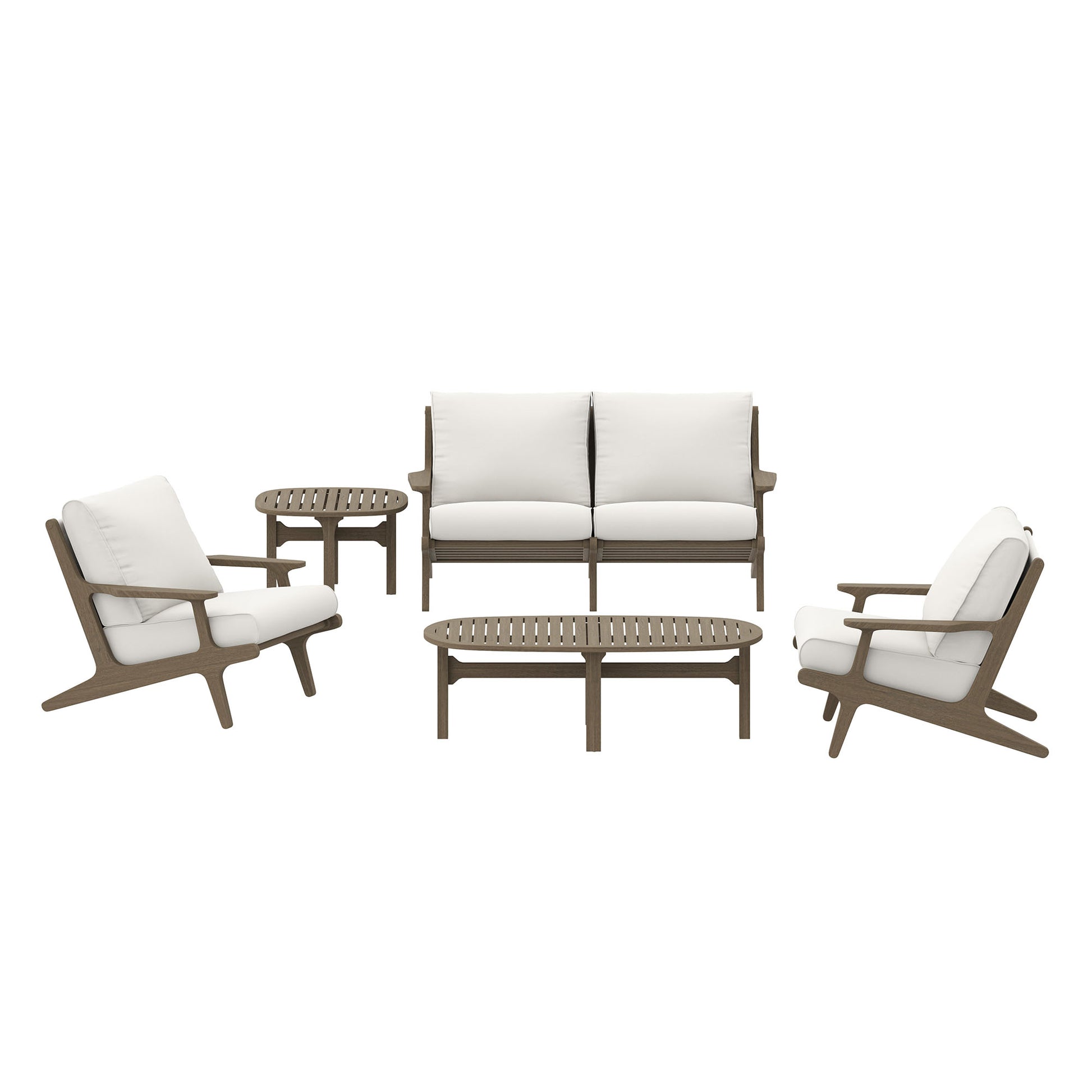 Saratoga 5-Piece Outdoor Patio Teak Wood Furniture Set by Modway EEI-7265 FredCo