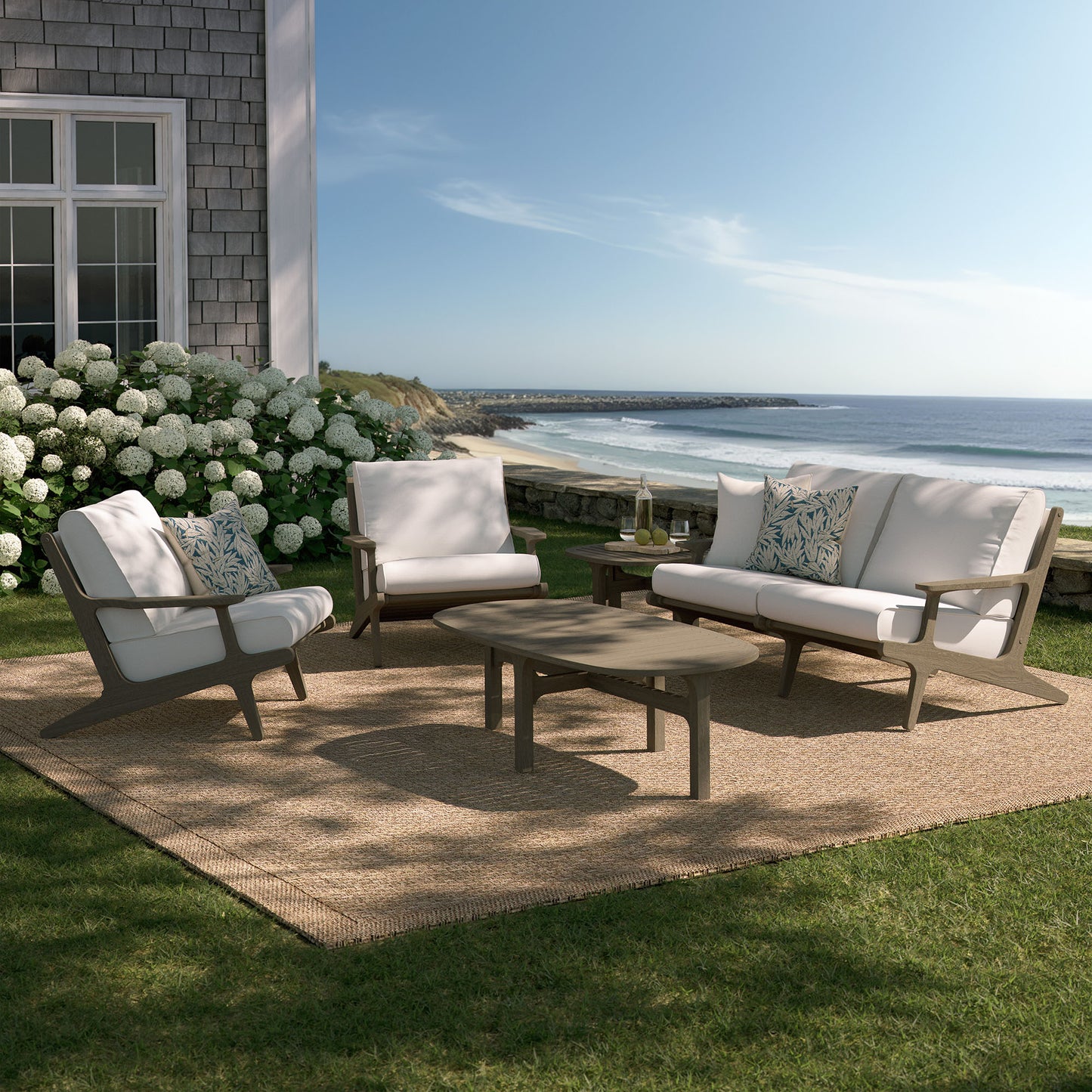 Saratoga 5-Piece Outdoor Patio Teak Wood Furniture Set by Modway EEI-7265 FredCo