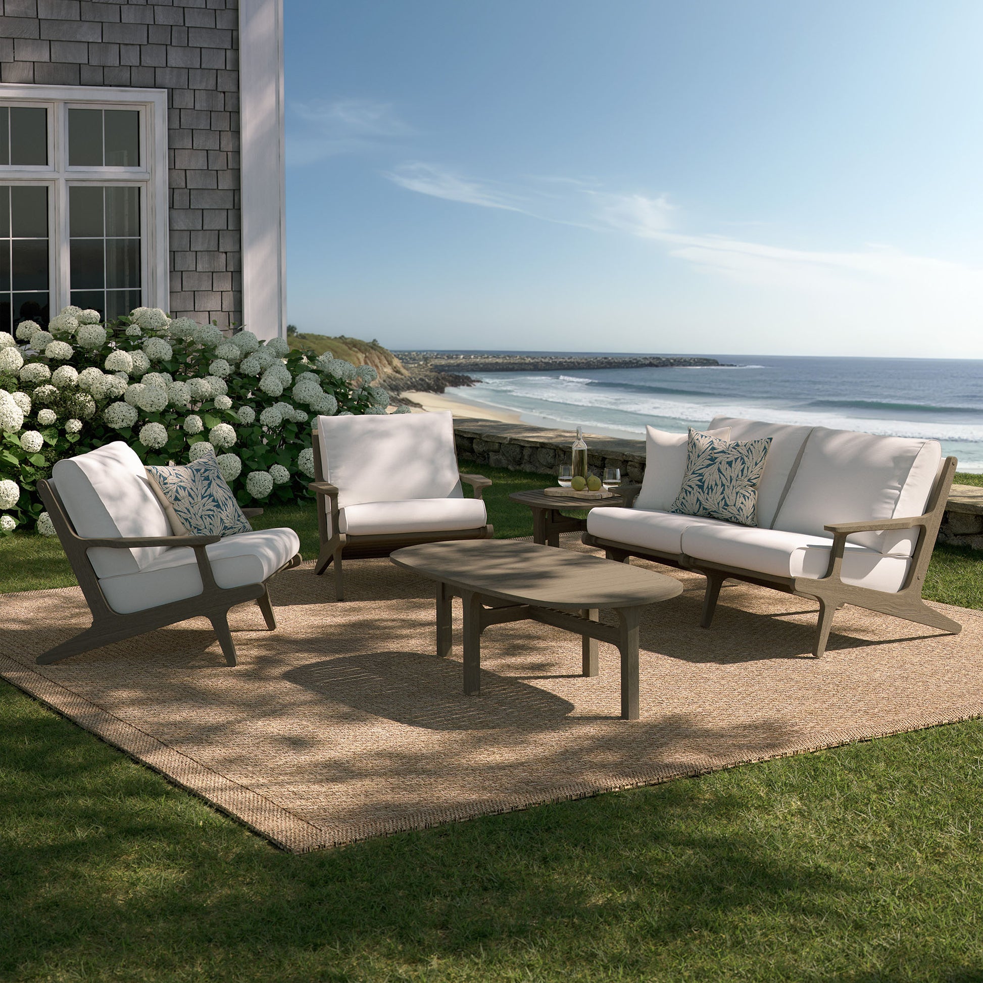 Saratoga 5-Piece Outdoor Patio Teak Wood Furniture Set by Modway EEI-7265 FredCo