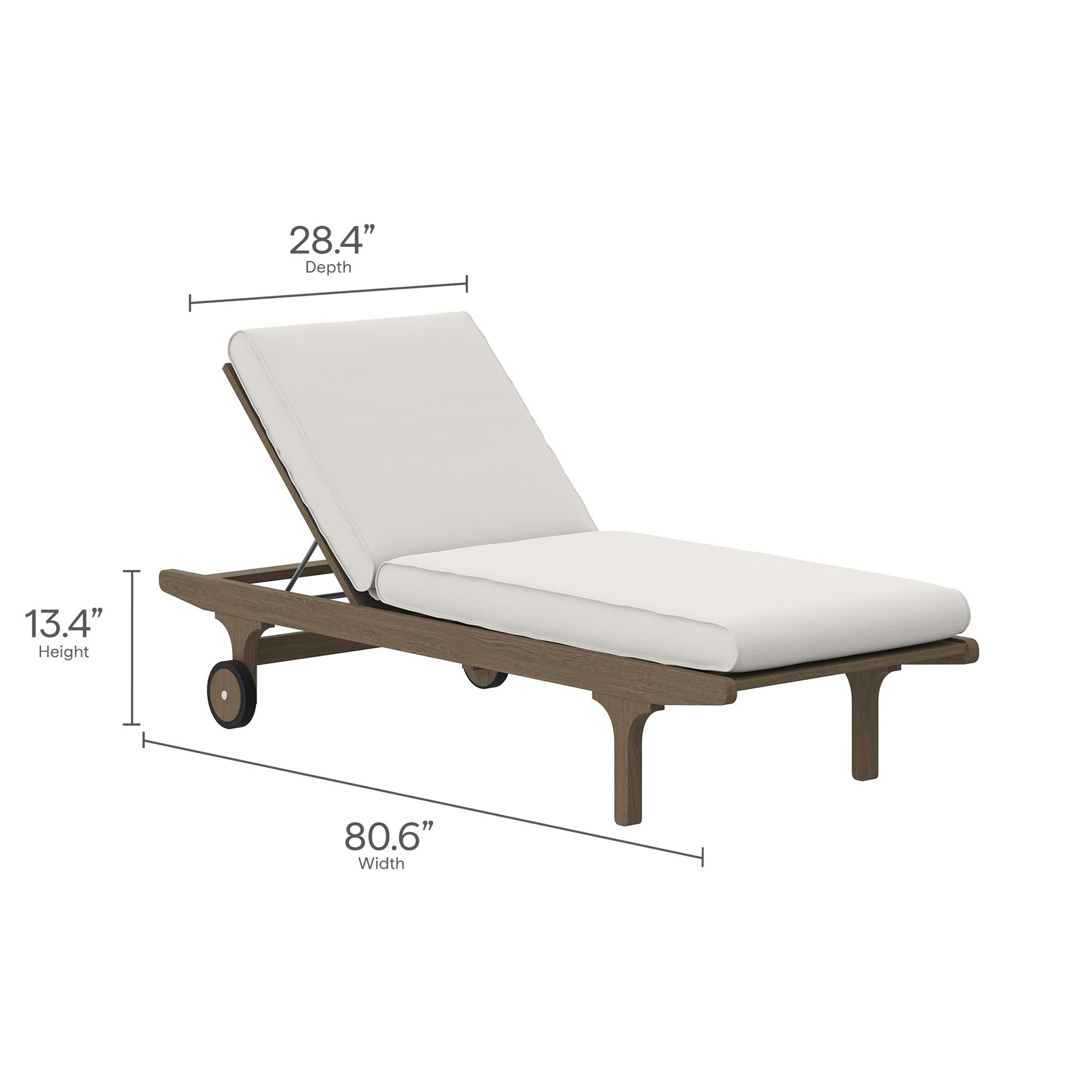 Saratoga Outdoor Patio Teak Chaise Lounge Chair by Modway EEI-7251 FredCo