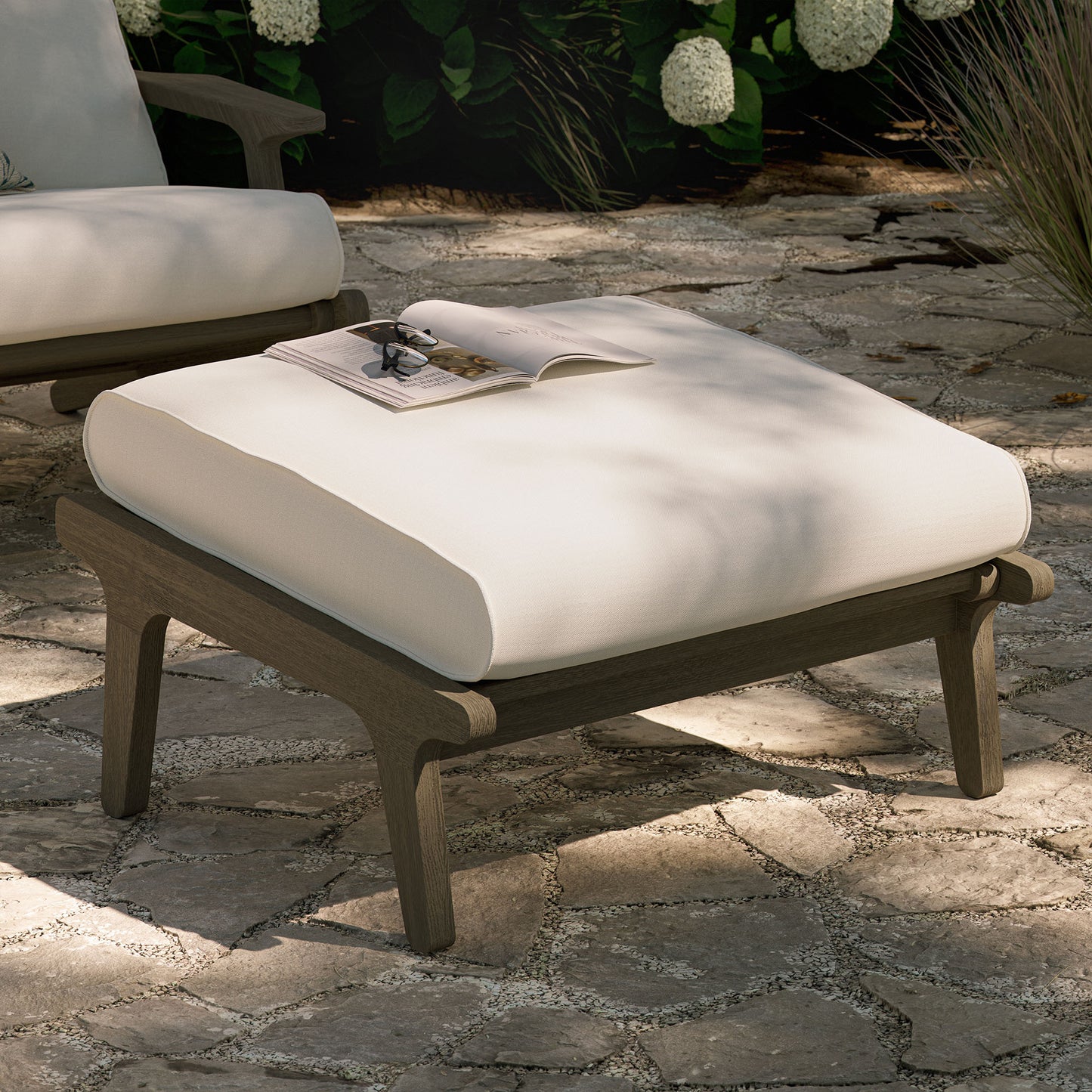 Saratoga Outdoor Patio Teak Ottoman by Modway EEI-7250 FredCo