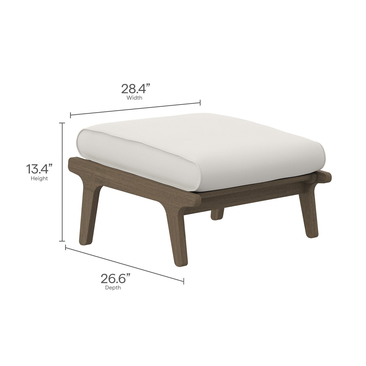 Saratoga Outdoor Patio Teak Ottoman by Modway EEI-7250 FredCo