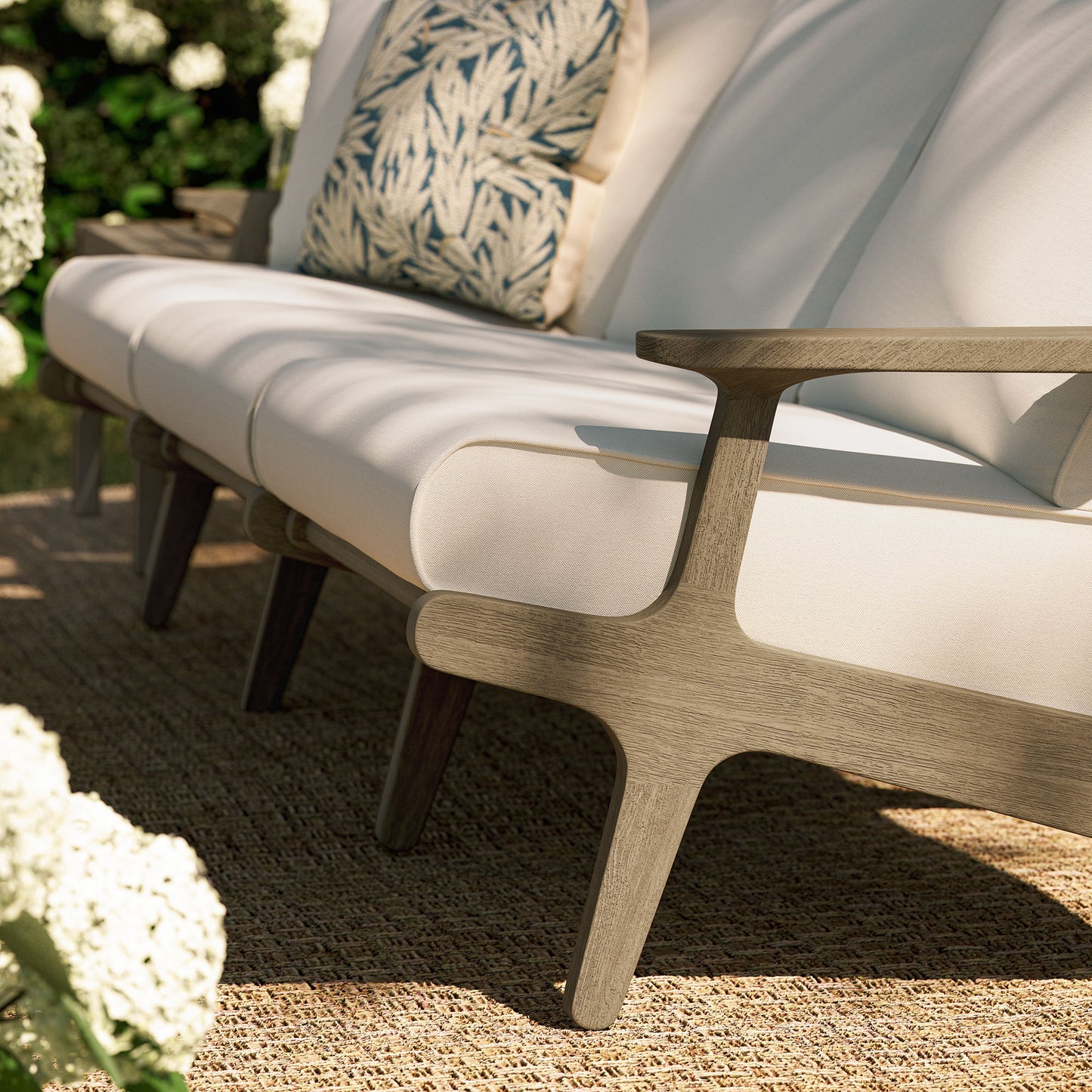 Saratoga Outdoor Patio Teak Sofa by Modway EEI-7249 FredCo