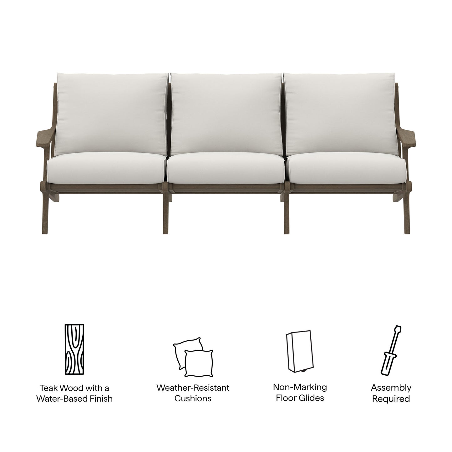 Saratoga Outdoor Patio Teak Sofa by Modway EEI-7249 FredCo