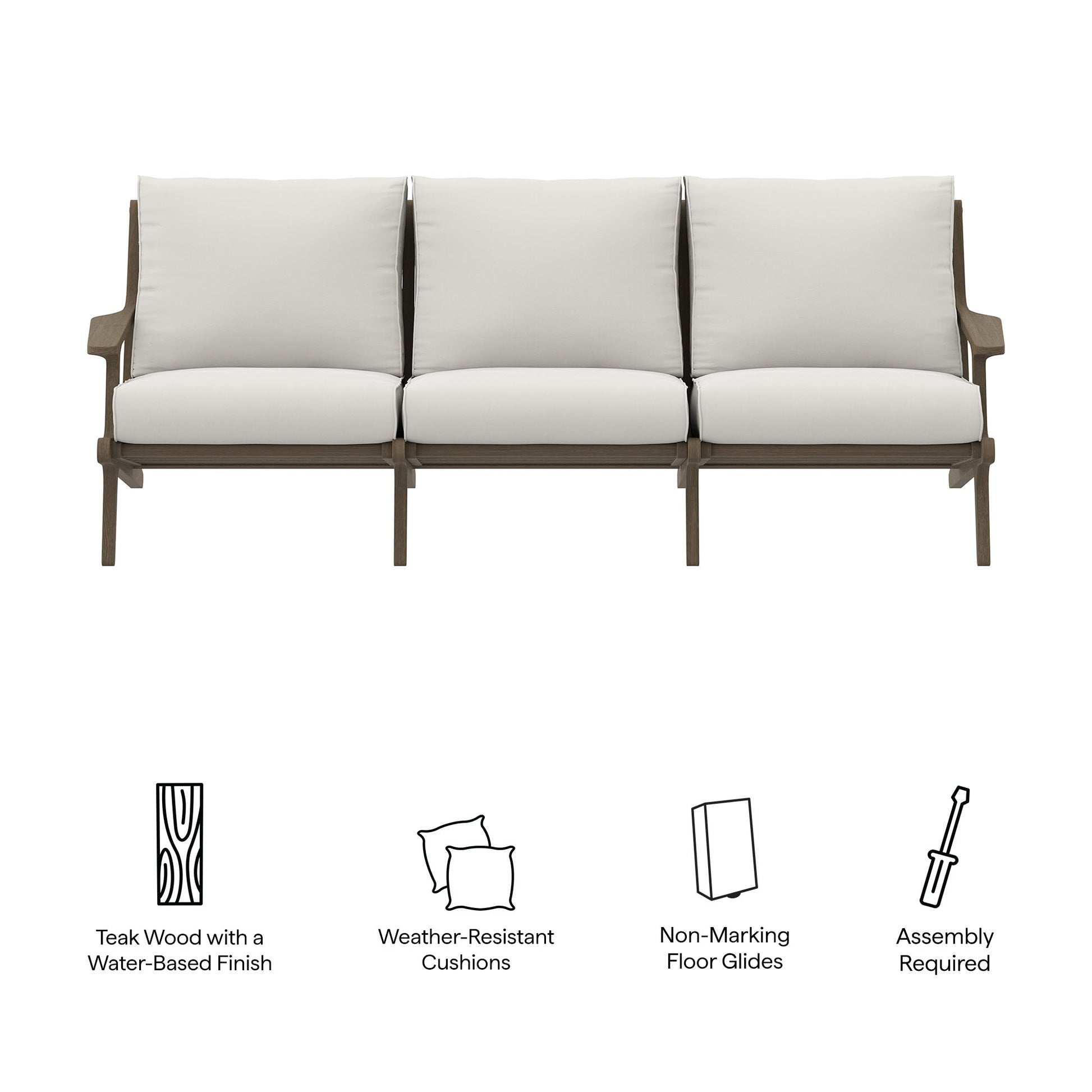 Saratoga Outdoor Patio Teak Sofa by Modway EEI-7249 FredCo
