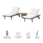 Saratoga Outdoor Patio Teak Wood 3-Piece Chaise Lounge Furniture Set by Modway EEI-7269 FredCo