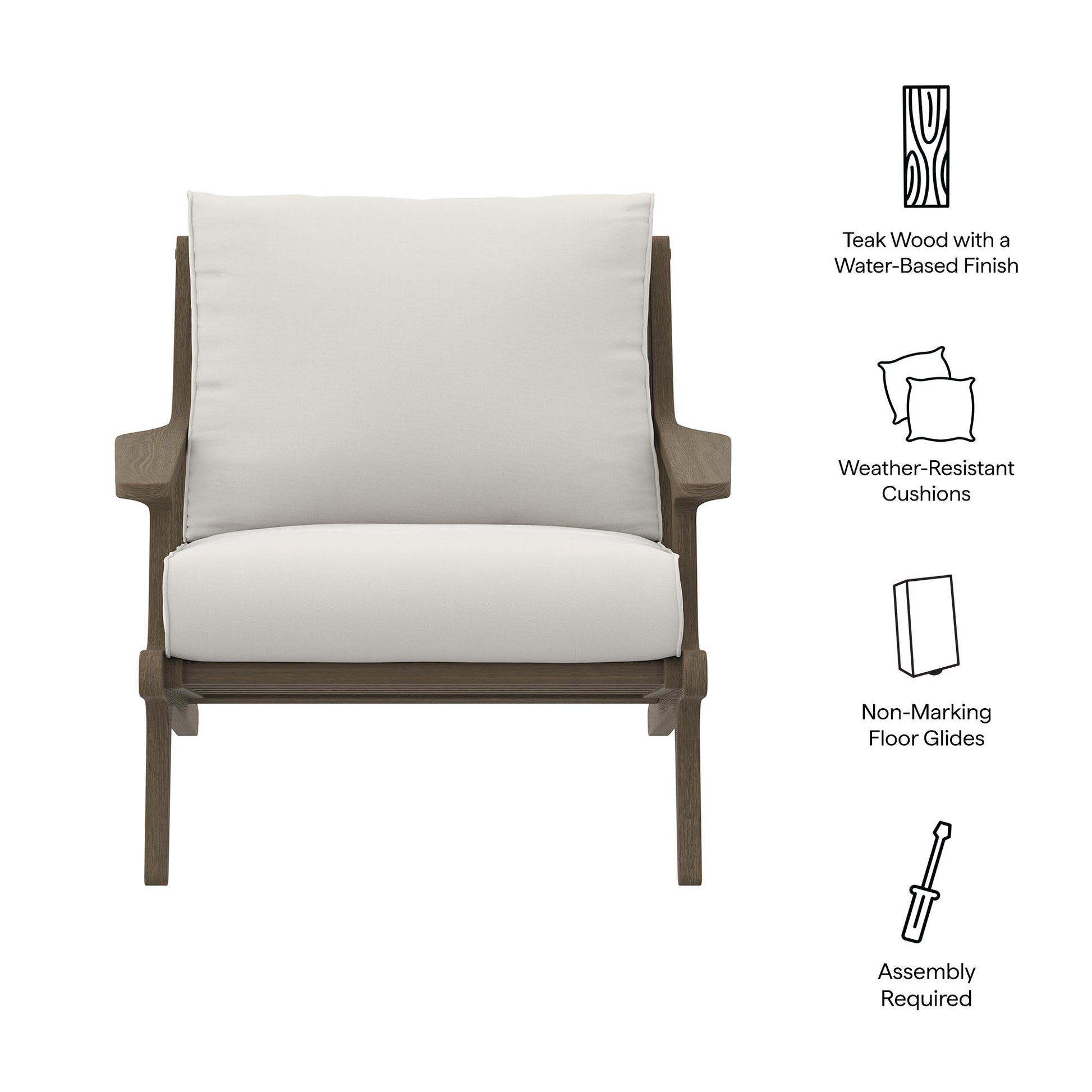 Saratoga Outdoor Patio Teak Wood Armchair by Modway EEI-7248 FredCo